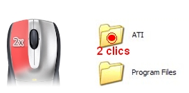 2 clics gauche pour ouvrir un dossier